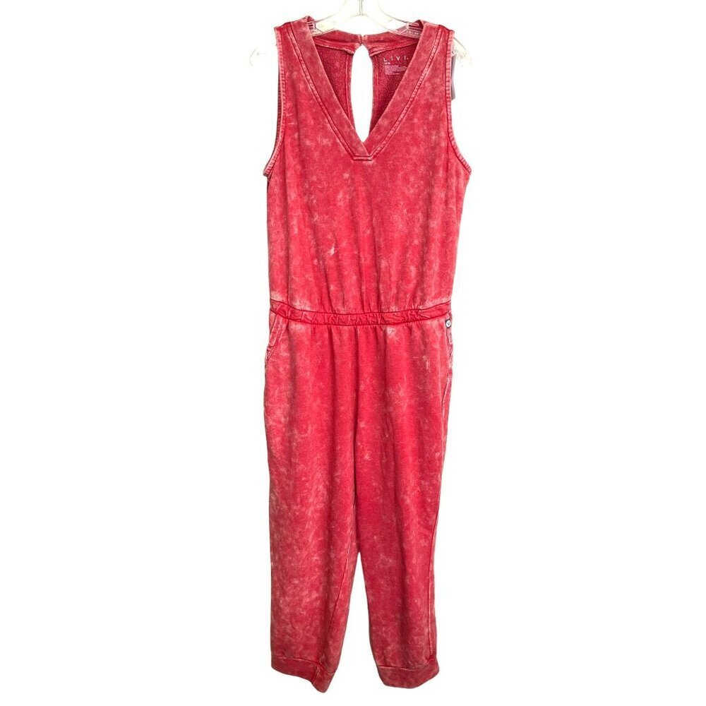 Lane Bryant Livi Red Dye Sleeveless Jumpsuit Cotton/Poly NWT
